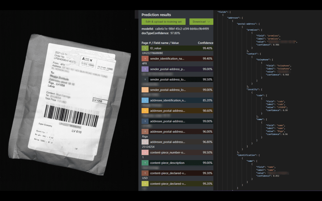 OCR Parcel package result