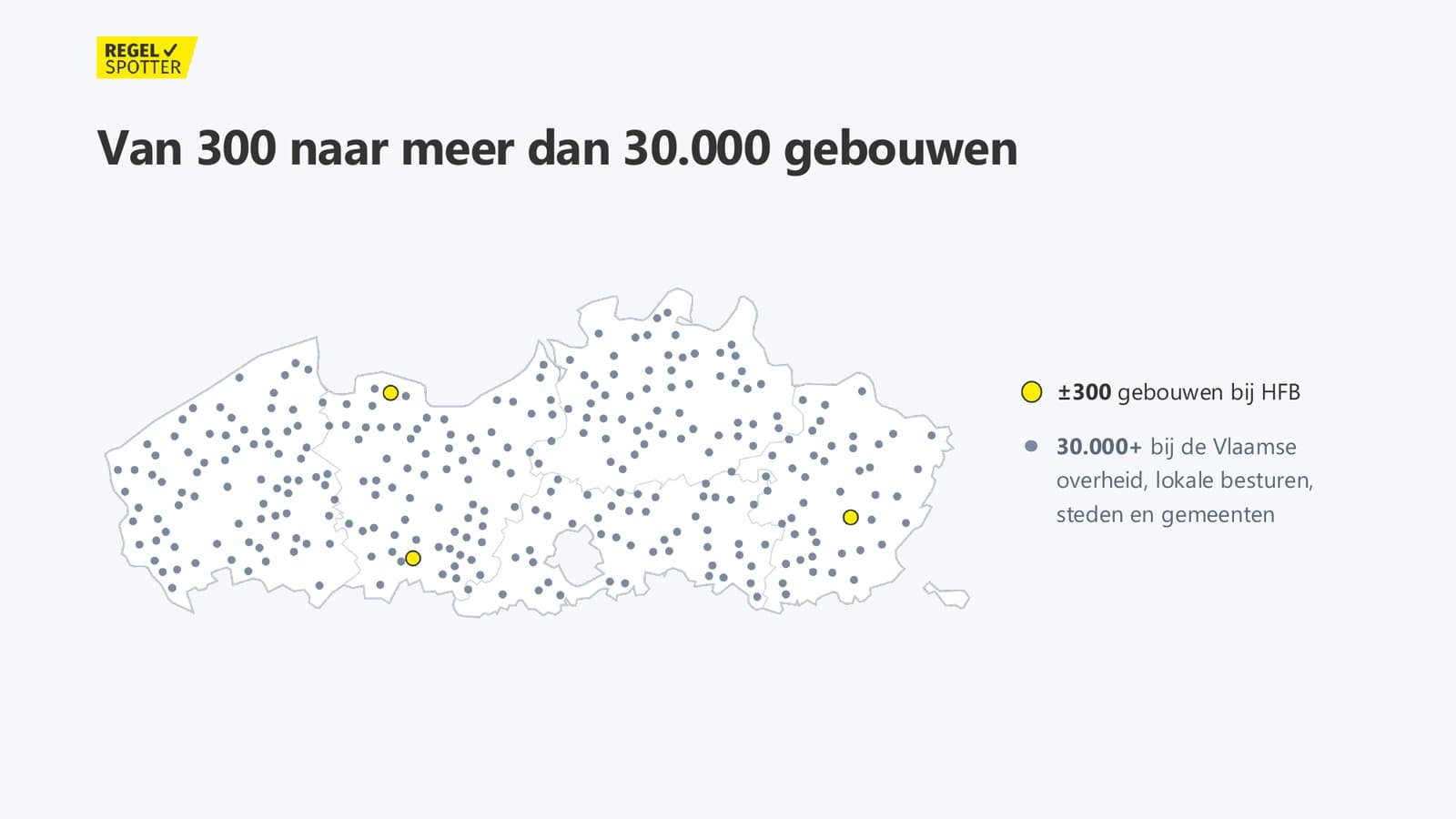 Map of Flanders: around 300 buildings at Het Facilitair Bedrijf and more than 30,000 across Flemish government and local authorities